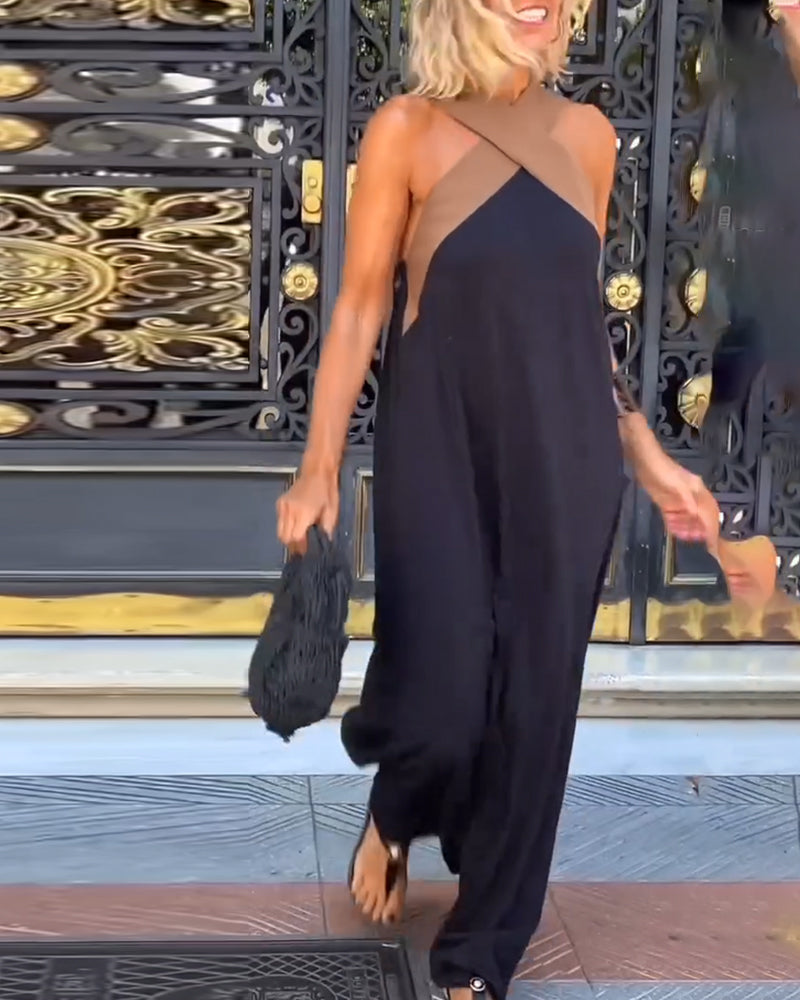 Lauren – Langes Kleid mit gekreuztem Rücken 