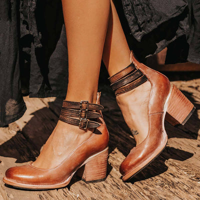 Zeitlose Vintage-Lederpumps 