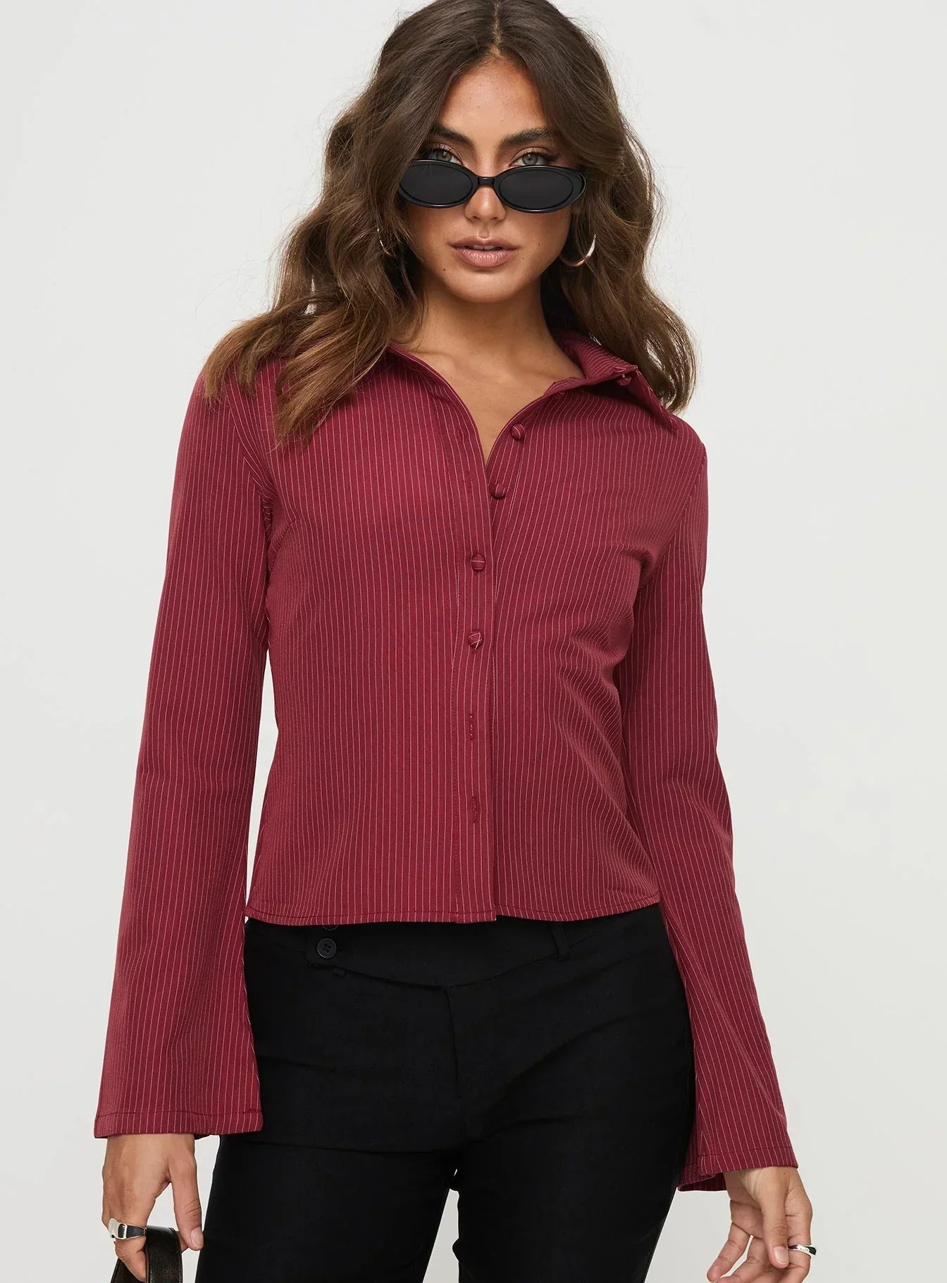 Carina – Langarmshirt mit Streifenkragen 