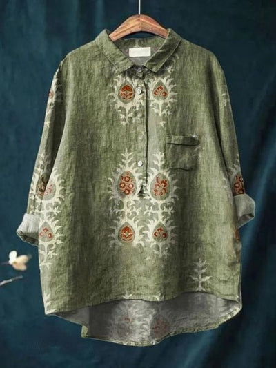 Lila - Elegante Bluse mit Blumenmuster 