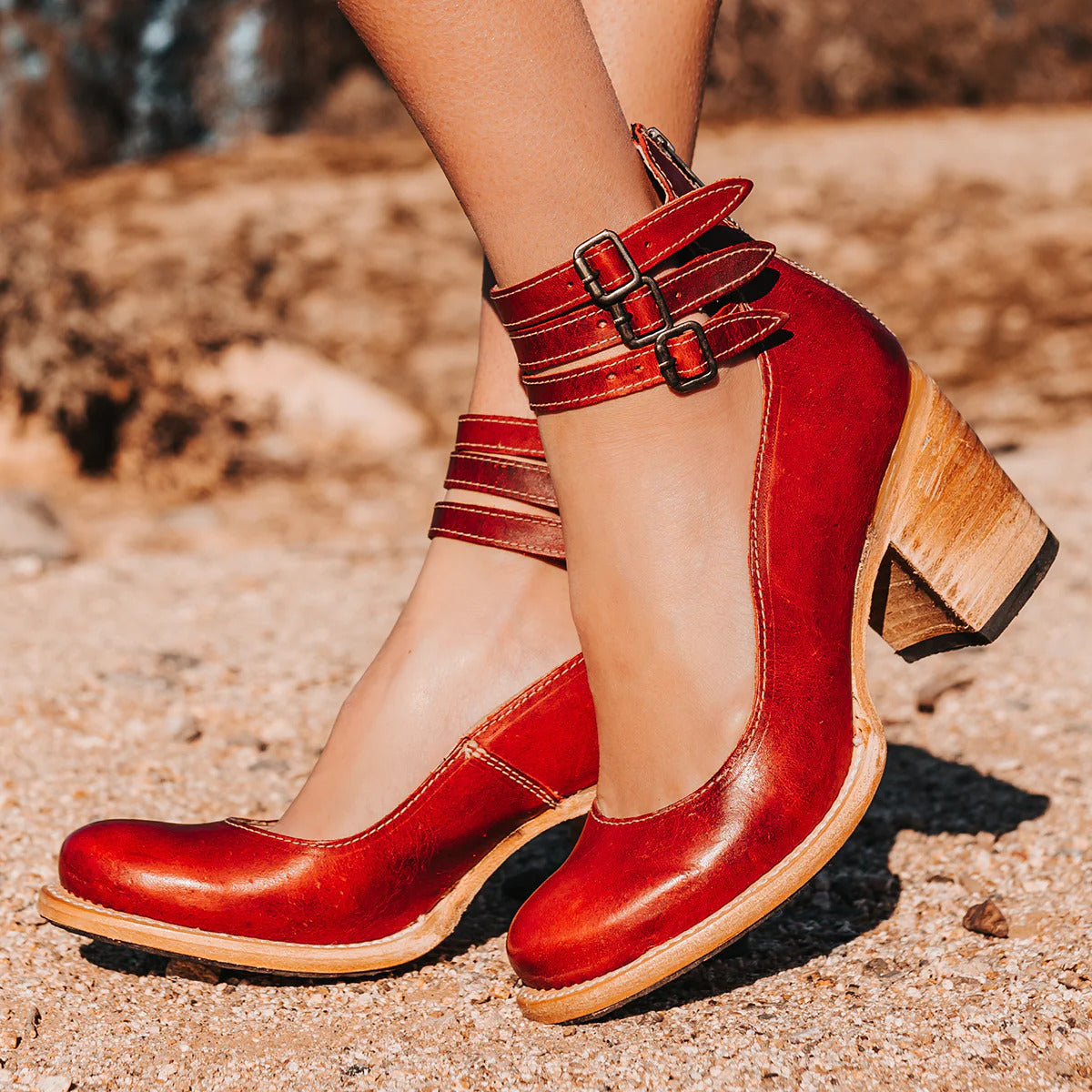Zeitlose Vintage-Lederpumps 