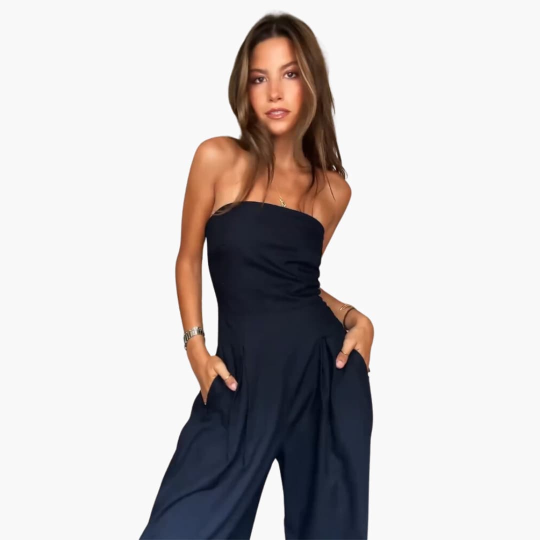 Abigail – Rückenfreier Jumpsuit mit weitem Bein 