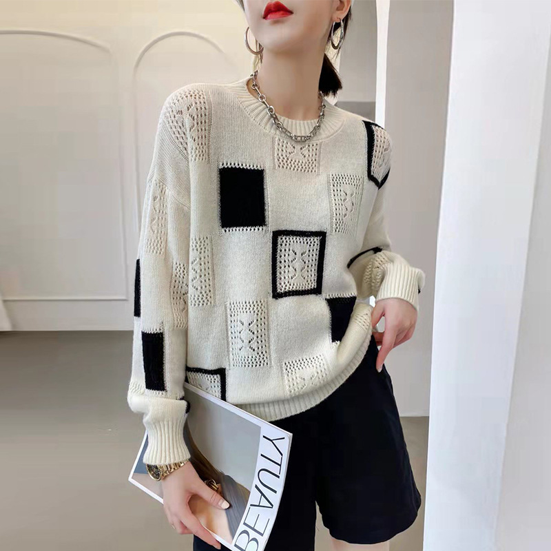 Emma – Geometrischer, gemütlicher Blockpullover 
