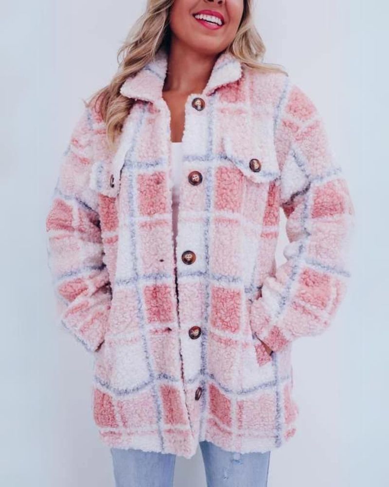 Elinara – Karierte Jacke aus Polarfleece