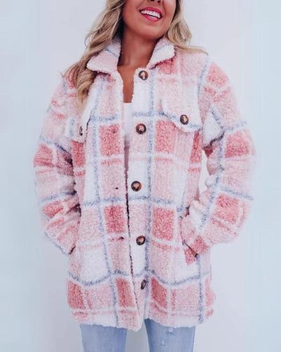 Elinara – Karierte Jacke aus Polarfleece