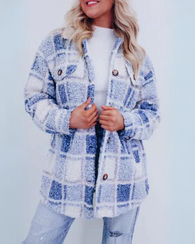 Elinara – Karierte Jacke aus Polarfleece