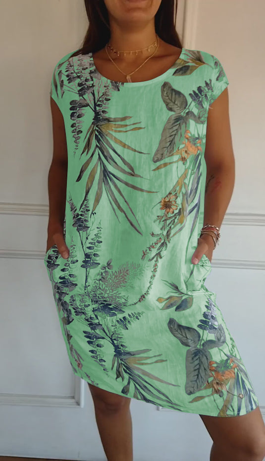 Annelinn – Bequemes Kleid mit Rundhalsausschnitt 