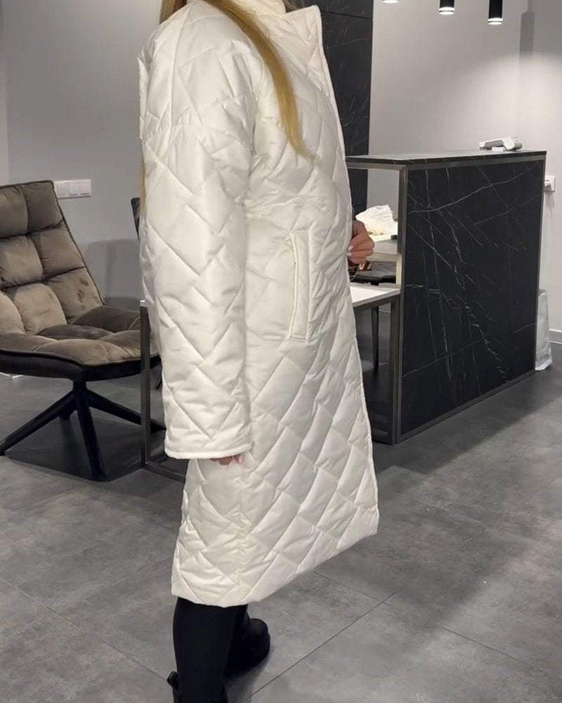 DIASY - Mittellanger Baumwollmantel mit entspanntem Kragen