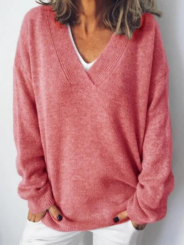 Monika - Kaschmirpullover mit V-Ausschnitt 