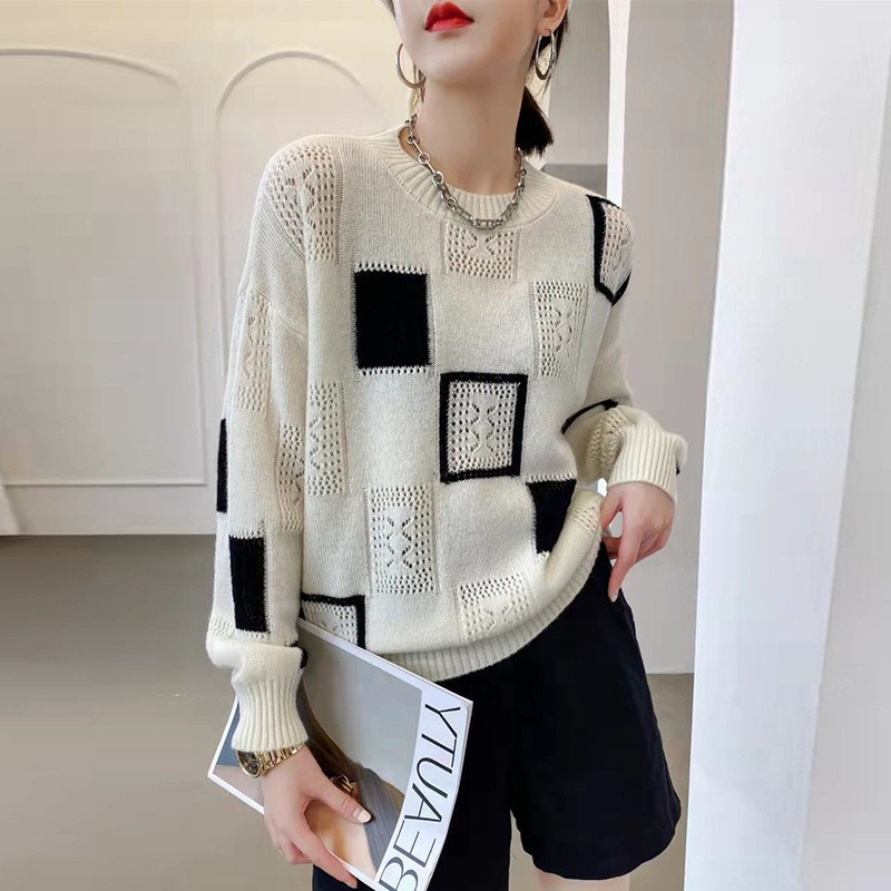 Emma – Geometrischer, gemütlicher Blockpullover 