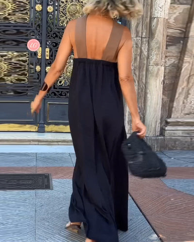 Lauren – Langes Kleid mit gekreuztem Rücken 