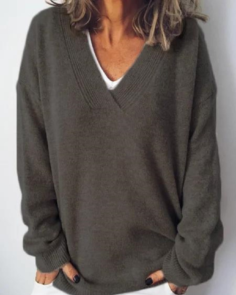 Monika - Kaschmirpullover mit V-Ausschnitt 