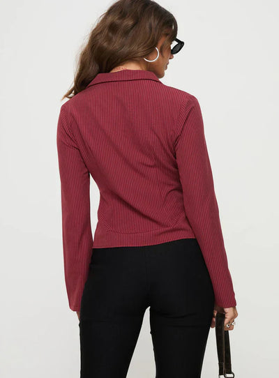 Carina – Langarmshirt mit Streifenkragen 