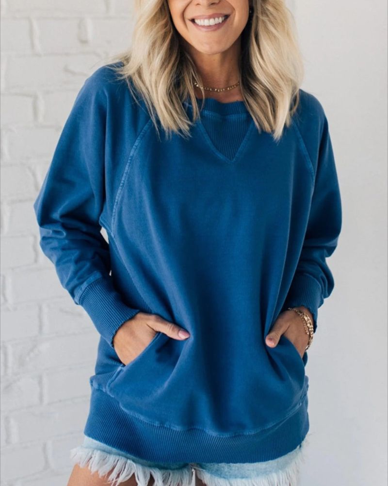 VIOLA - Rippenpullover mit Taschen
