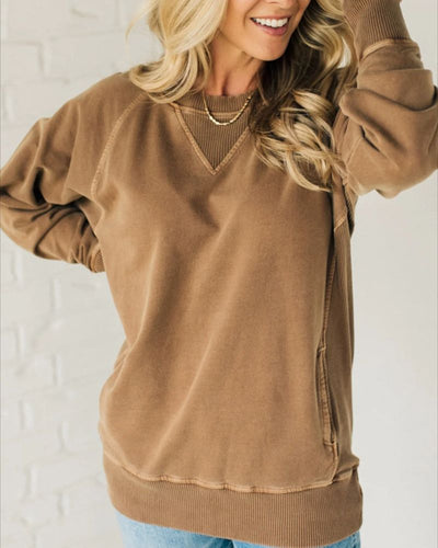 VIOLA - Rippenpullover mit Taschen