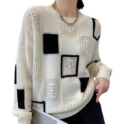 Emma – Geometrischer, gemütlicher Blockpullover 