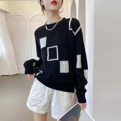Emma – Geometrischer, gemütlicher Blockpullover 
