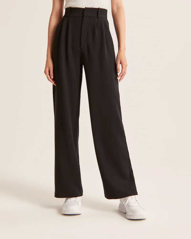 Maßgeschneiderte Hose mit weitem Bein 