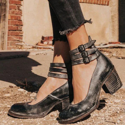 Zeitlose Vintage-Lederpumps 