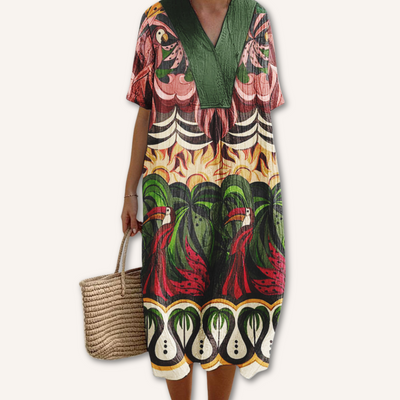 Estela | Bedrucktes, fließendes Kleid