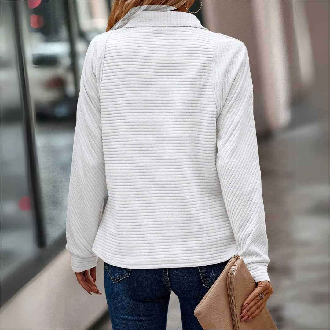 Suzanne – Pullover mit Halbreißverschluss und Detail