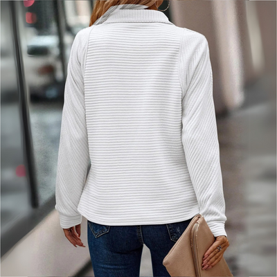 Suzanne – Pullover mit Halbreißverschluss und Detail