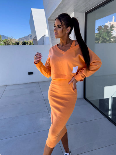 Mireille – Stylisches Set aus Sweatshirt und Kleid 