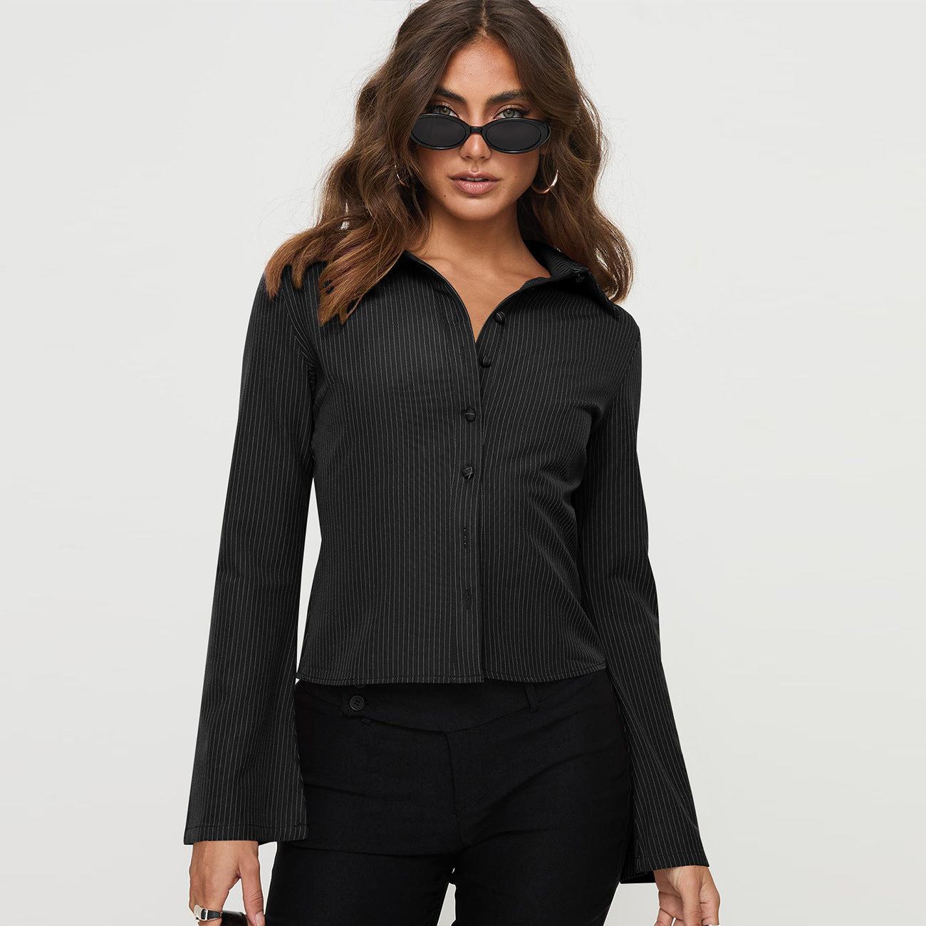 Carina – Langarmshirt mit Streifenkragen 