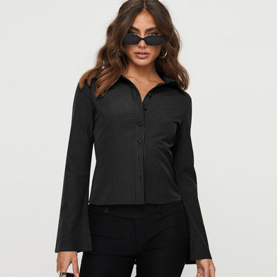 Carina – Langarmshirt mit Streifenkragen 