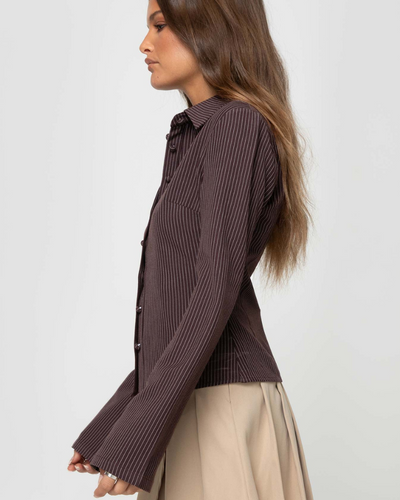 Carina – Langarmshirt mit Streifenkragen 