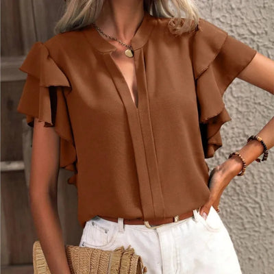 Amira – Stylische Bluse mit Rüschenärmeln 