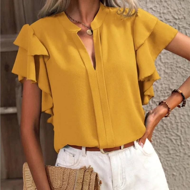 Amira – Stylische Bluse mit Rüschenärmeln 