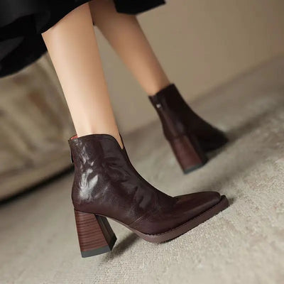 Aphixta Plüsch-Stiefeletten aus Leder