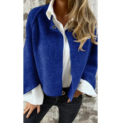 Amalia – Langärmlige Wollstrickjacke mit Rundhalsausschnitt