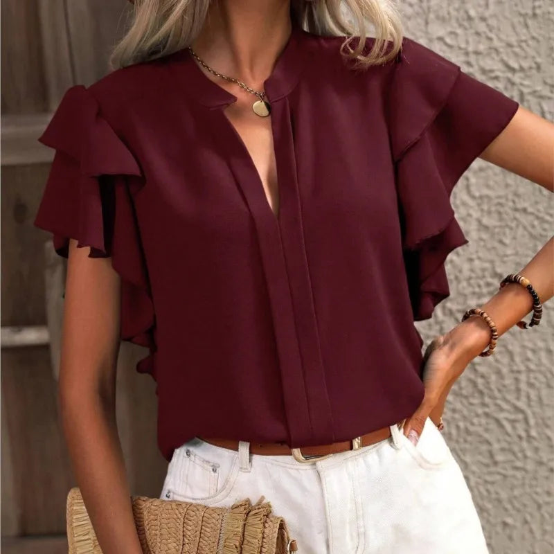 Amira – Stylische Bluse mit Rüschenärmeln 