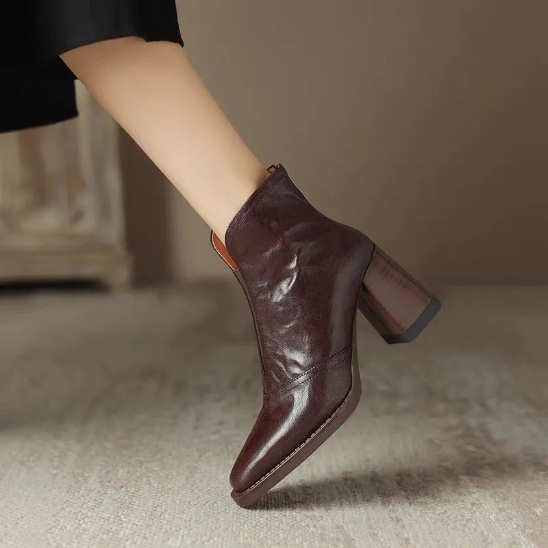 Aphixta Plüsch-Stiefeletten aus Leder