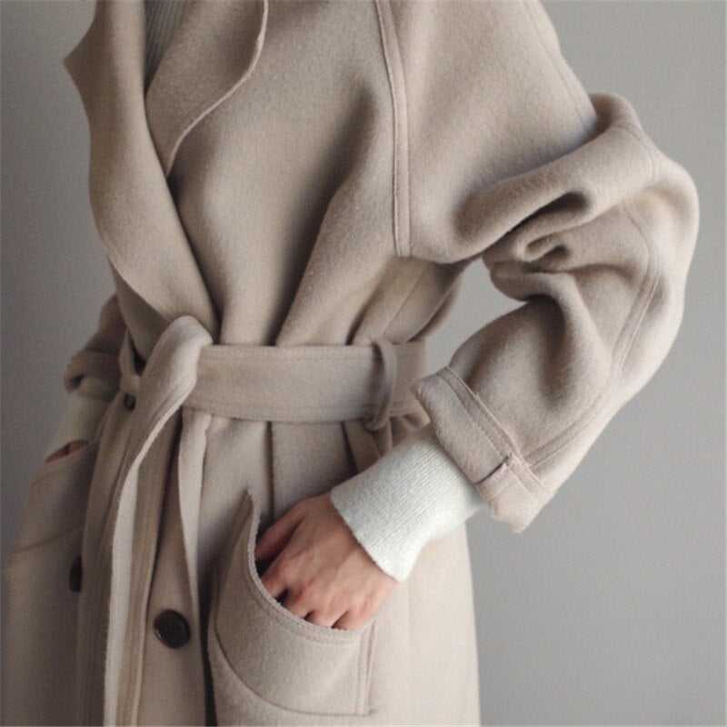 Clara Damen-Trenchcoat aus Wolle