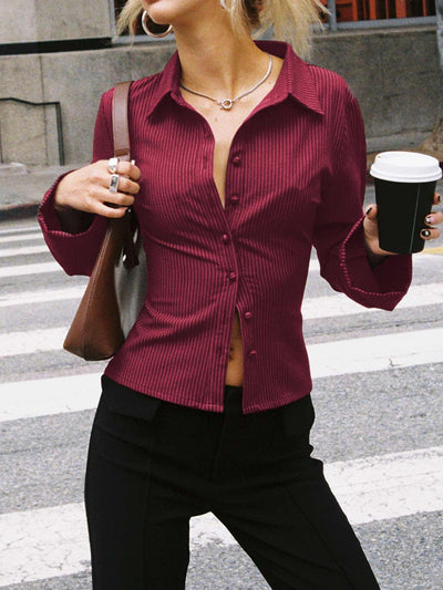 Carina – Langarmshirt mit Streifenkragen 