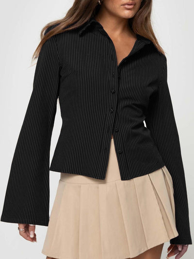 Carina – Langarmshirt mit Streifenkragen 