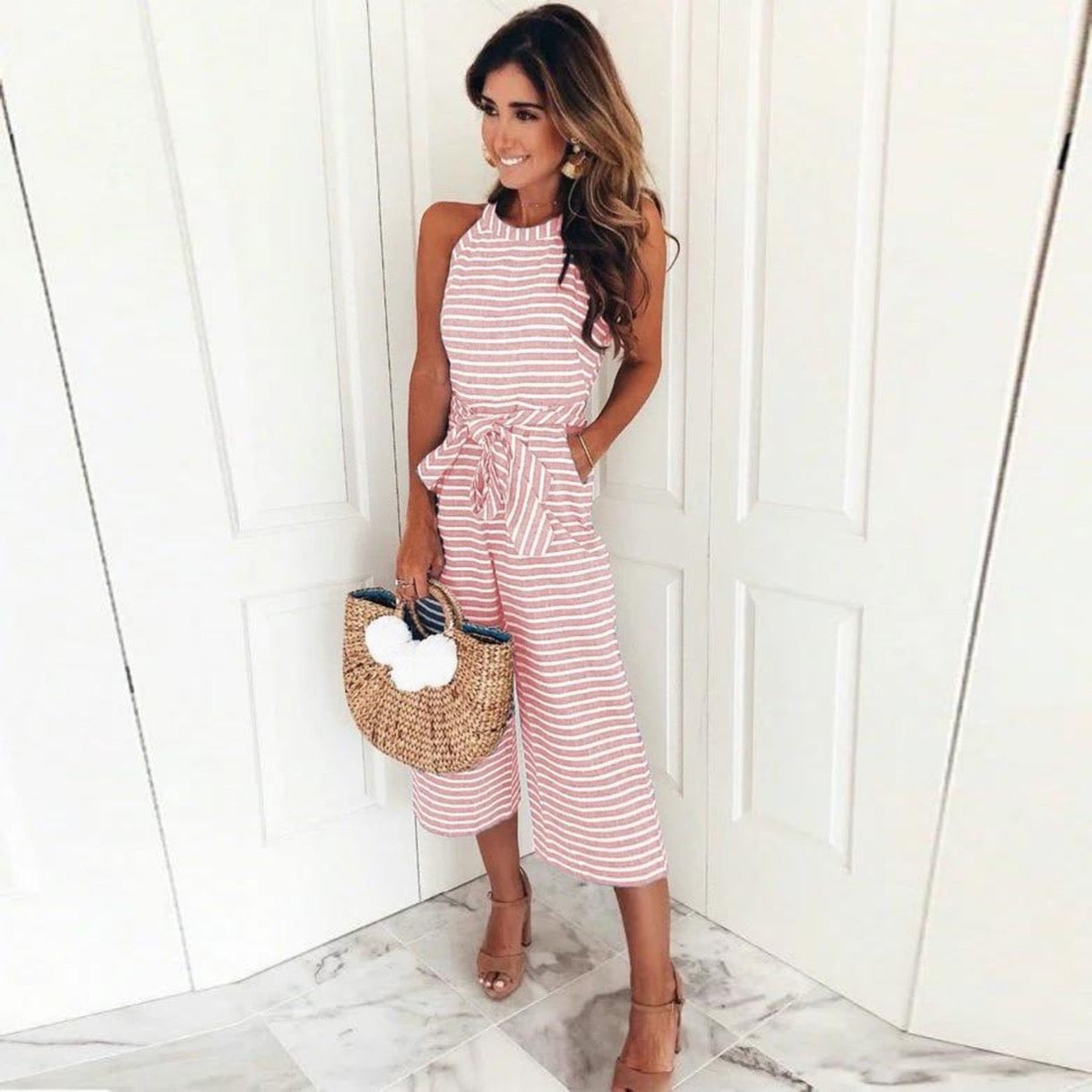 Viva – Stylischer gestreifter Jumpsuit 