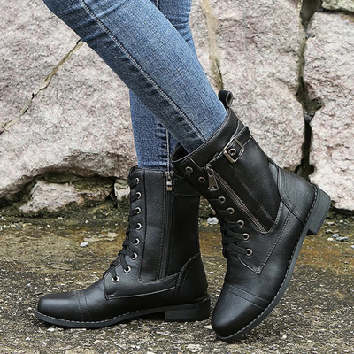Lederstiefel mit ganztägiger Passform 
