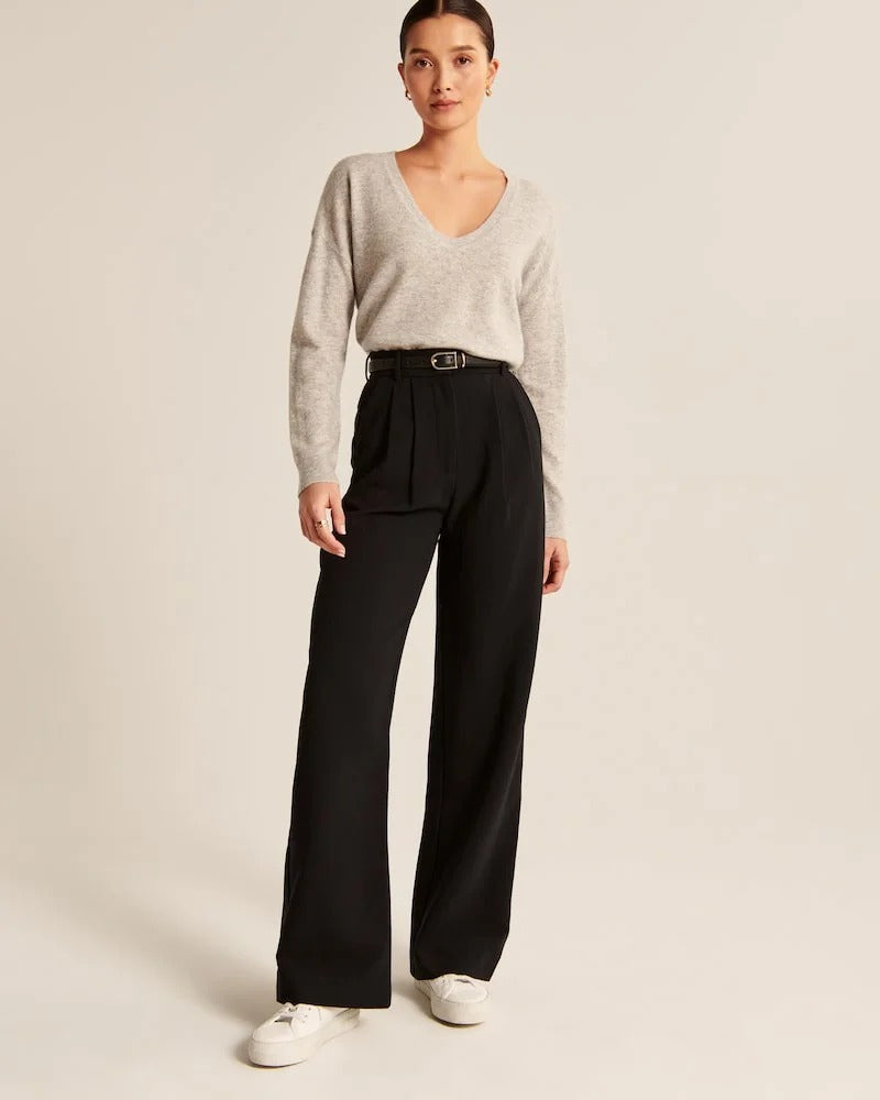 Maßgeschneiderte Hose mit weitem Bein 