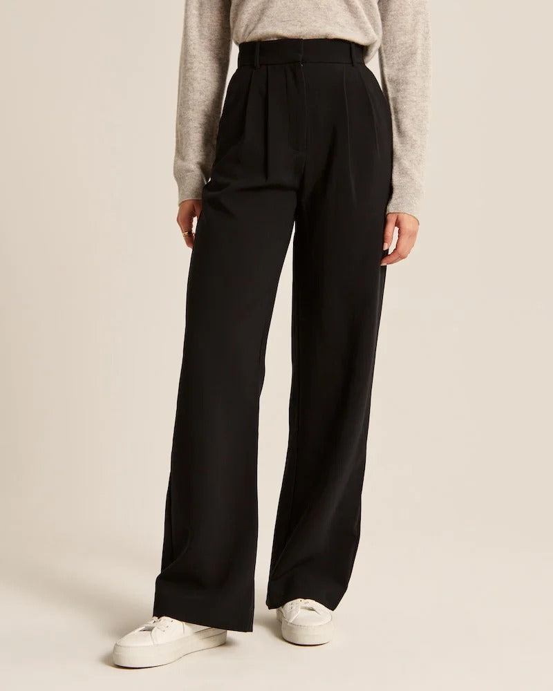 Maßgeschneiderte Hose mit weitem Bein 