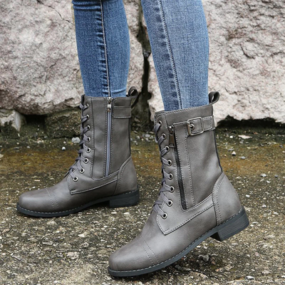Lederstiefel mit ganztägiger Passform 