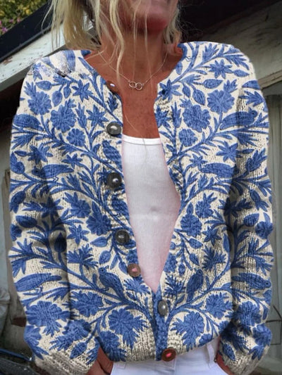 Bristal - Hyggelig Enge Blomsterknappet Cardigan