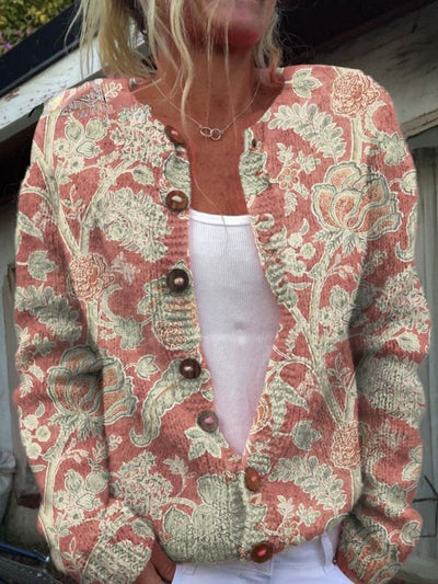 Bristal - Hyggelig Enge Blomsterknappet Cardigan