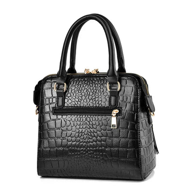 Ledertasche mit Krokodilprägung 