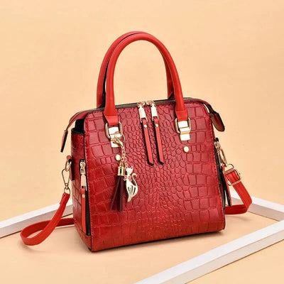Ledertasche mit Krokodilprägung 