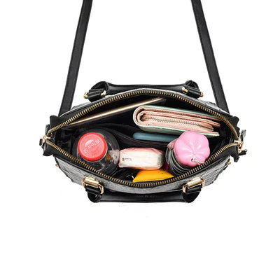 Ledertasche mit Krokodilprägung 