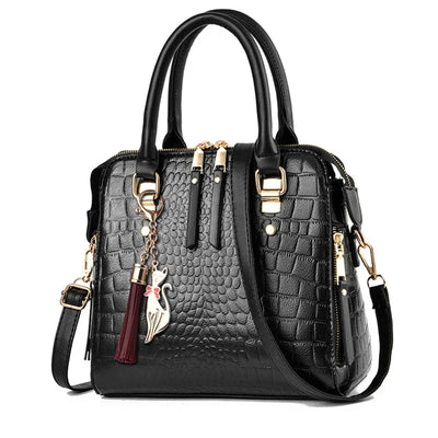 Ledertasche mit Krokodilprägung 